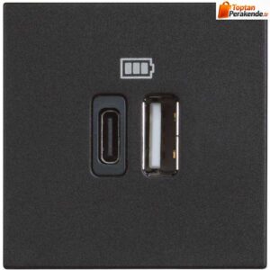 Bticino-Classia-Type-C-ve-A-USB-Sarj-Prizi-3A-2M-Siyah.jpg Bticino Classia Type C ve A USB Şarj Prizi 3A 2M Siyah